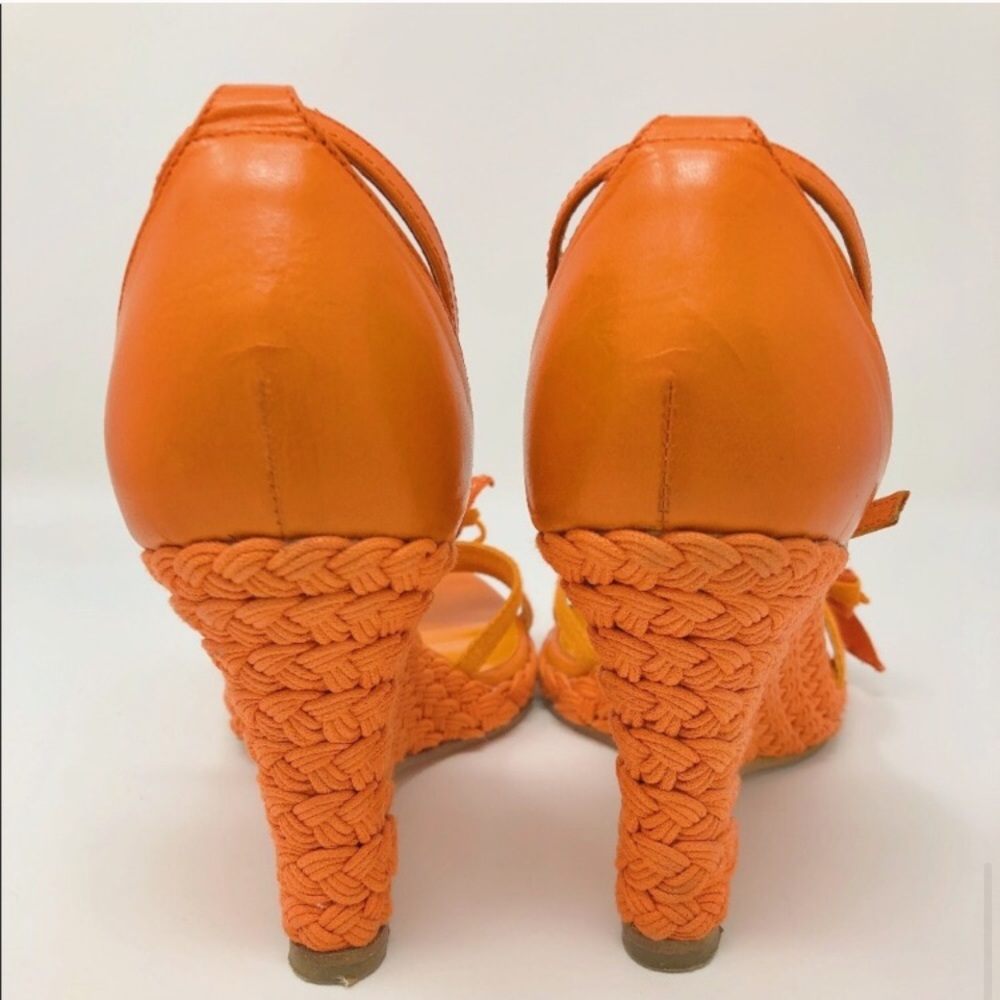 Dior Espadrille Braid Bow Sandal Peep Toe Wedges - Picture 4 of 7